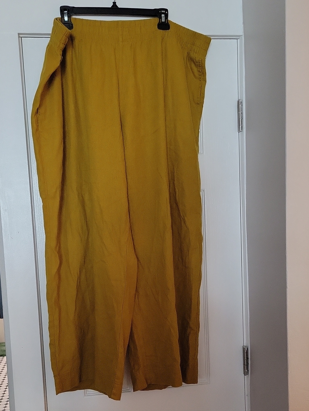 Old Navy Wide Leg Linen Pants Mustard Yellow 2x